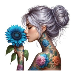 Heat transfers Iron on stickers  Tattoo girl 132 for Tshirts Iron on Decal Patches Stickers Clothes Hat Pillows DIY Crafts