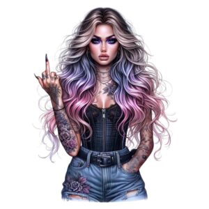 Heat transfers Iron on stickers  Tattoo girl 135 for Tshirts Iron on Decal Patches Stickers Clothes Hat Pillows DIY Crafts