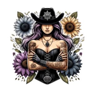 Heat transfers Iron on stickers  Tattoo girl 136 for Tshirts Iron on Decal Patches Stickers Clothes Hat Pillows DIY Crafts