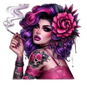 Heat transfers Iron on stickers  Tattoo girl 144 for Tshirts Iron on Decal Patches Stickers Clothes Hat Pillows DIY Crafts