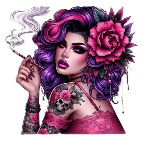 Heat transfers Iron on stickers  Tattoo girl 144 for Tshirts Iron on Decal Patches Stickers Clothes Hat Pillows DIY Crafts