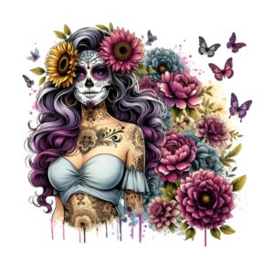 Heat transfers Iron on stickers  Tattoo girl 145 for Tshirts Iron on Decal Patches Stickers Clothes Hat Pillows DIY Crafts