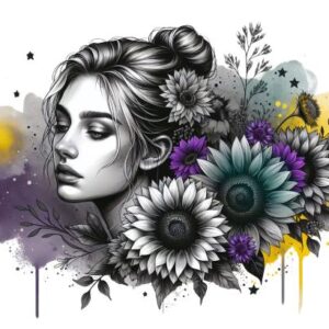 Heat transfers Iron on stickers  Tattoo girl 154 for Tshirts Iron on Decal Patches Stickers Clothes Hat Pillows DIY Crafts