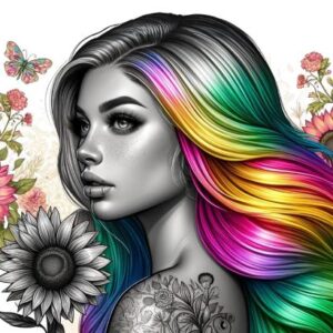 Heat transfers Iron on stickers  Tattoo girl 169 for Tshirts Iron on Decal Patches Stickers Clothes Hat Pillows DIY Crafts