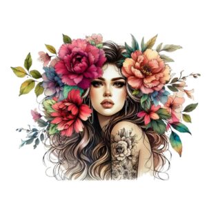 Heat transfers Iron on stickers  Tattoo girl 35 for Tshirts Iron on Decal Patches Stickers Clothes Hat Pillows DIY Crafts