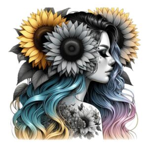 Heat transfers Iron on stickers  Tattoo girl 4 for Tshirts Iron on Decal Patches Stickers Clothes Hat Pillows DIY Crafts