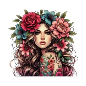 Heat transfers Iron on stickers  Tattoo girl 43 for Tshirts Iron on Decal Patches Stickers Clothes Hat Pillows DIY Crafts