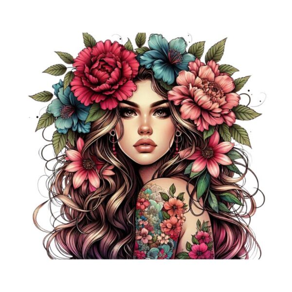 Heat transfers Iron on stickers  Tattoo girl 43 for Tshirts Iron on Decal Patches Stickers Clothes Hat Pillows DIY Crafts