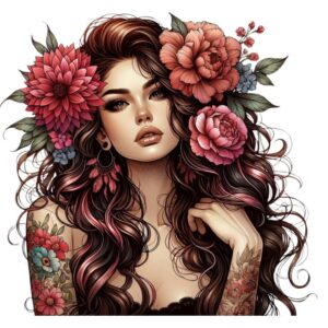 Heat transfers Iron on stickers  Tattoo girl 46 for Tshirts Iron on Decal Patches Stickers Clothes Hat Pillows DIY Crafts