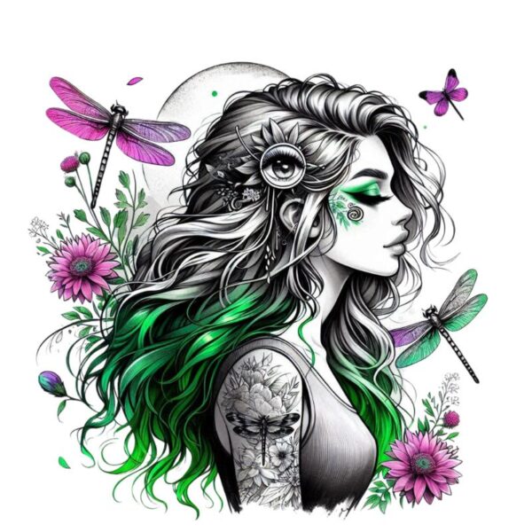 Heat transfers Iron on stickers  Tattoo girl 48 for Tshirts Iron on Decal Patches Stickers Clothes Hat Pillows DIY Crafts