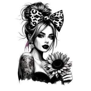 Heat transfers Iron on stickers  Tattoo girl 60 for Tshirts Iron on Decal Patches Stickers Clothes Hat Pillows DIY Crafts