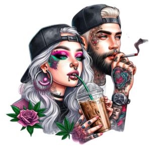Heat transfers Iron on stickers  Tattoo girl 68 for Tshirts Iron on Decal Patches Stickers Clothes Hat Pillows DIY Crafts