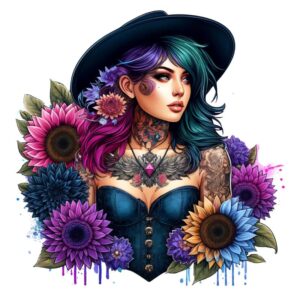 Heat transfers Iron on stickers  Tattoo girl 69 for Tshirts Iron on Decal Patches Stickers Clothes Hat Pillows DIY Crafts