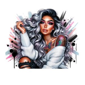 Heat transfers Iron on stickers  Tattoo girl 71 for Tshirts Iron on Decal Patches Stickers Clothes Hat Pillows DIY Crafts