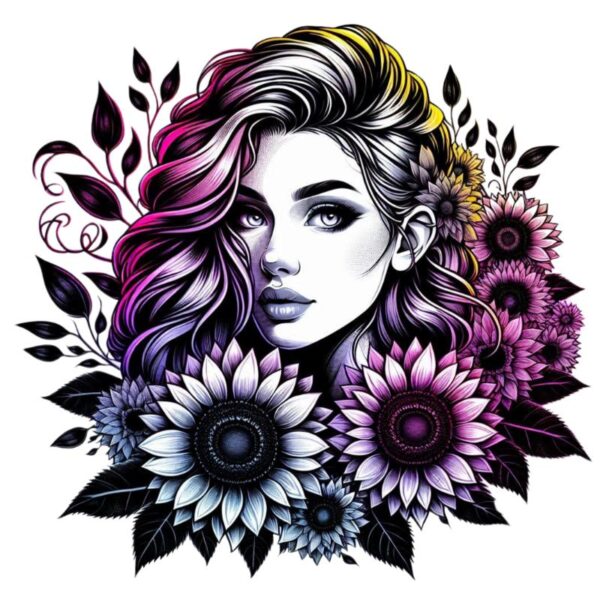 Heat transfers Iron on stickers  Tattoo girl 89 for Tshirts Iron on Decal Patches Stickers Clothes Hat Pillows DIY Crafts