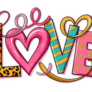 Heat transfers Iron on stickers  Valentine`s Day Valentine lover 100 for Tshirts Iron on Decal Patches Stickers Clothes Hat Pillows DIY Crafts