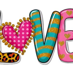 Heat transfers Iron on stickers  Valentine`s Day Valentine lover 104 for Tshirts Iron on Decal Patches Stickers Clothes Hat Pillows DIY Crafts