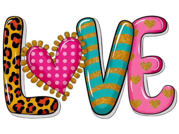 Heat transfers Iron on stickers  Valentine`s Day Valentine lover 104 for Tshirts Iron on Decal Patches Stickers Clothes Hat Pillows DIY Crafts