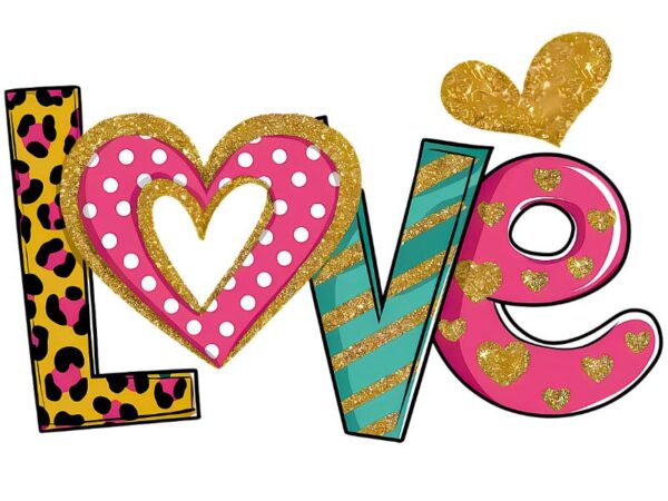 Heat transfers Iron on stickers  Valentine`s Day Valentine lover 106 for Tshirts Iron on Decal Patches Stickers Clothes Hat Pillows DIY Crafts