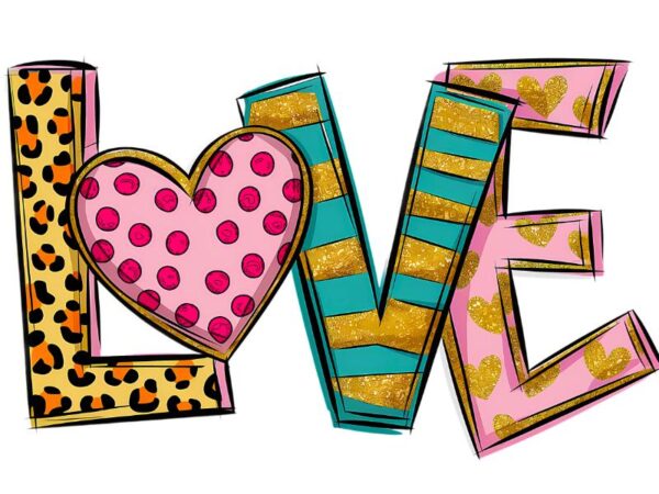 Heat transfers Iron on stickers  Valentine`s Day Valentine lover 112 for Tshirts Iron on Decal Patches Stickers Clothes Hat Pillows DIY Crafts