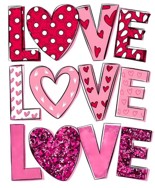 Heat transfers Iron on stickers  Valentine`s Day Valentine lover 117 for Tshirts Iron on Decal Patches Stickers Clothes Hat Pillows DIY Crafts