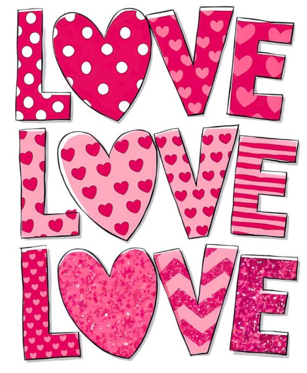 Heat transfers Iron on stickers  Valentine`s Day Valentine lover 118 for Tshirts Iron on Decal Patches Stickers Clothes Hat Pillows DIY Crafts