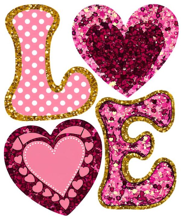 Heat transfers Iron on stickers  Valentine`s Day Valentine lover 47 for Tshirts Iron on Decal Patches Stickers Clothes Hat Pillows DIY Crafts