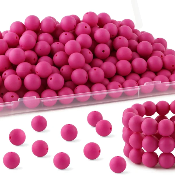 30Pcs 15mm Silicone Beads, Silicone Beads for Keychain Making Bulk Silicone Beads for Bracelet Making Necklace Making and Round Silicone Beads for Pens - Image 42