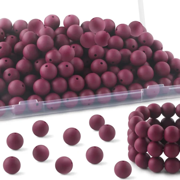 30Pcs 15mm Silicone Beads, Silicone Beads for Keychain Making Bulk Silicone Beads for Bracelet Making Necklace Making and Round Silicone Beads for Pens - Image 41