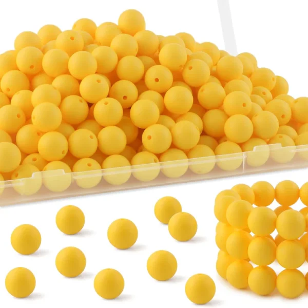 30Pcs 15mm Silicone Beads, Silicone Beads for Keychain Making Bulk Silicone Beads for Bracelet Making Necklace Making and Round Silicone Beads for Pens - Image 2