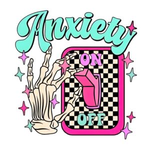 Heat transfers Iron on stickers  anxiety 1 for Tshirts Iron on Decal Patches Stickers Clothes Hat Pillows DIY Crafts