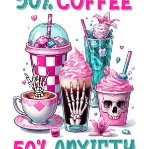 Heat transfers Iron on stickers  anxiety 2 for Tshirts Iron on Decal Patches Stickers Clothes Hat Pillows DIY Crafts