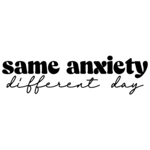 Heat transfers Iron on stickers  anxiety 25 for Tshirts Iron on Decal Patches Stickers Clothes Hat Pillows DIY Crafts