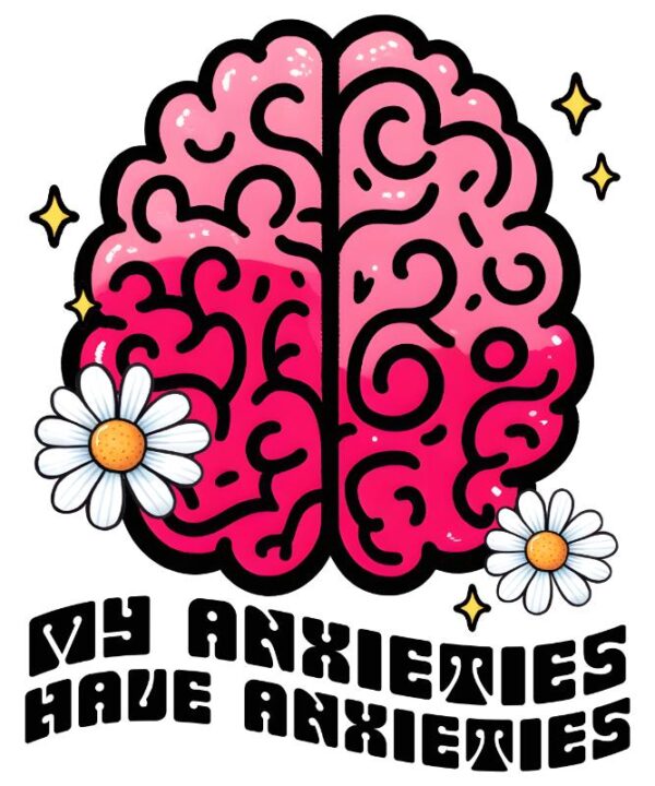 Heat transfers Iron on stickers  anxiety 7 for Tshirts Iron on Decal Patches Stickers Clothes Hat Pillows DIY Crafts