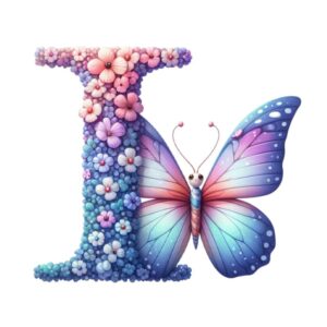 Heat transfers Iron on stickers  buttlefly letter 15 for Tshirts Iron on Decal Patches Stickers Clothes Hat Pillows DIY Crafts