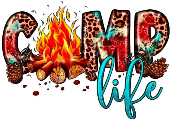 Heat transfers Iron on stickers  camping 21 for Tshirts Iron on Decal Patches Stickers Clothes Hat Pillows DIY Crafts