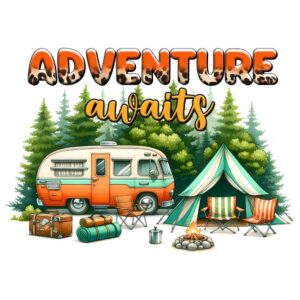 Heat transfers Iron on stickers  camping 34 for Tshirts Iron on Decal Patches Stickers Clothes Hat Pillows DIY Crafts