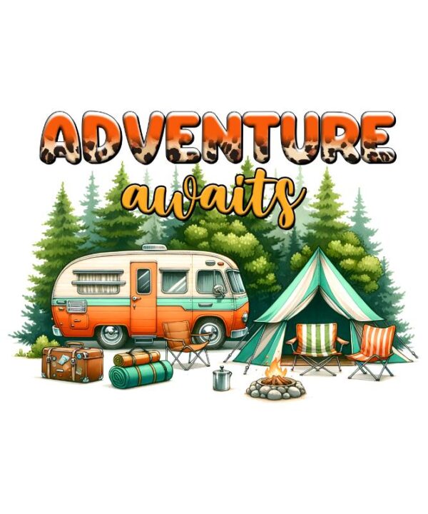 Heat transfers Iron on stickers  camping 34 for Tshirts Iron on Decal Patches Stickers Clothes Hat Pillows DIY Crafts