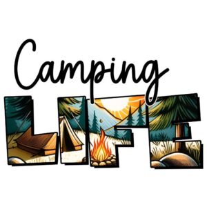 Heat transfers Iron on stickers  camping 36 for Tshirts Iron on Decal Patches Stickers Clothes Hat Pillows DIY Crafts