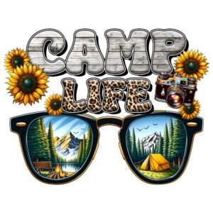 Heat transfers Iron on stickers  camping 40 for Tshirts Iron on Decal Patches Stickers Clothes Hat Pillows DIY Crafts