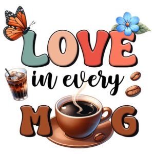Heat transfers Iron on stickers  coffee 112 for Tshirts Iron on Decal Patches Stickers Clothes Hat Pillows DIY Crafts