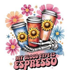 Heat transfers Iron on stickers  coffee 153 for Tshirts Iron on Decal Patches Stickers Clothes Hat Pillows DIY Crafts