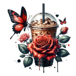 Heat transfers Iron on stickers  coffee 165 for Tshirts Iron on Decal Patches Stickers Clothes Hat Pillows DIY Crafts