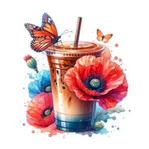 Heat transfers Iron on stickers  coffee 170 for Tshirts Iron on Decal Patches Stickers Clothes Hat Pillows DIY Crafts