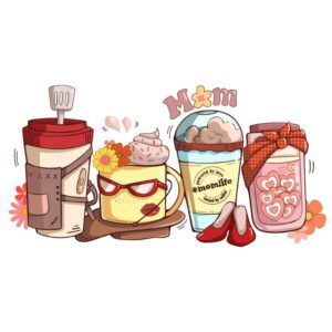 Heat transfers Iron on stickers  coffee 237 for Tshirts Iron on Decal Patches Stickers Clothes Hat Pillows DIY Crafts