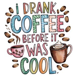 Heat transfers Iron on stickers  coffee 46 for Tshirts Iron on Decal Patches Stickers Clothes Hat Pillows DIY Crafts