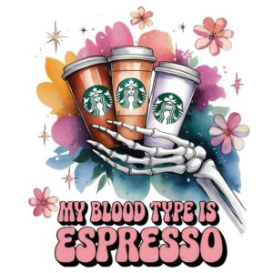 Heat transfers Iron on stickers  coffee 57 for Tshirts Iron on Decal Patches Stickers Clothes Hat Pillows DIY Crafts