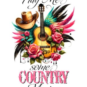 Heat transfers Iron on stickers  country music 81 for Tshirts Iron on Decal Patches Stickers Clothes Hat Pillows DIY Crafts