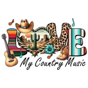 Heat transfers Iron on stickers  country music 90 for Tshirts Iron on Decal Patches Stickers Clothes Hat Pillows DIY Crafts