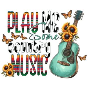 Heat transfers Iron on stickers  country music 92 for Tshirts Iron on Decal Patches Stickers Clothes Hat Pillows DIY Crafts